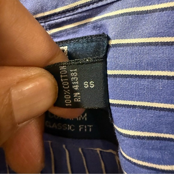 Ralph Lauren Polo Blue and White Striped Shirt - Picture 3 of 7